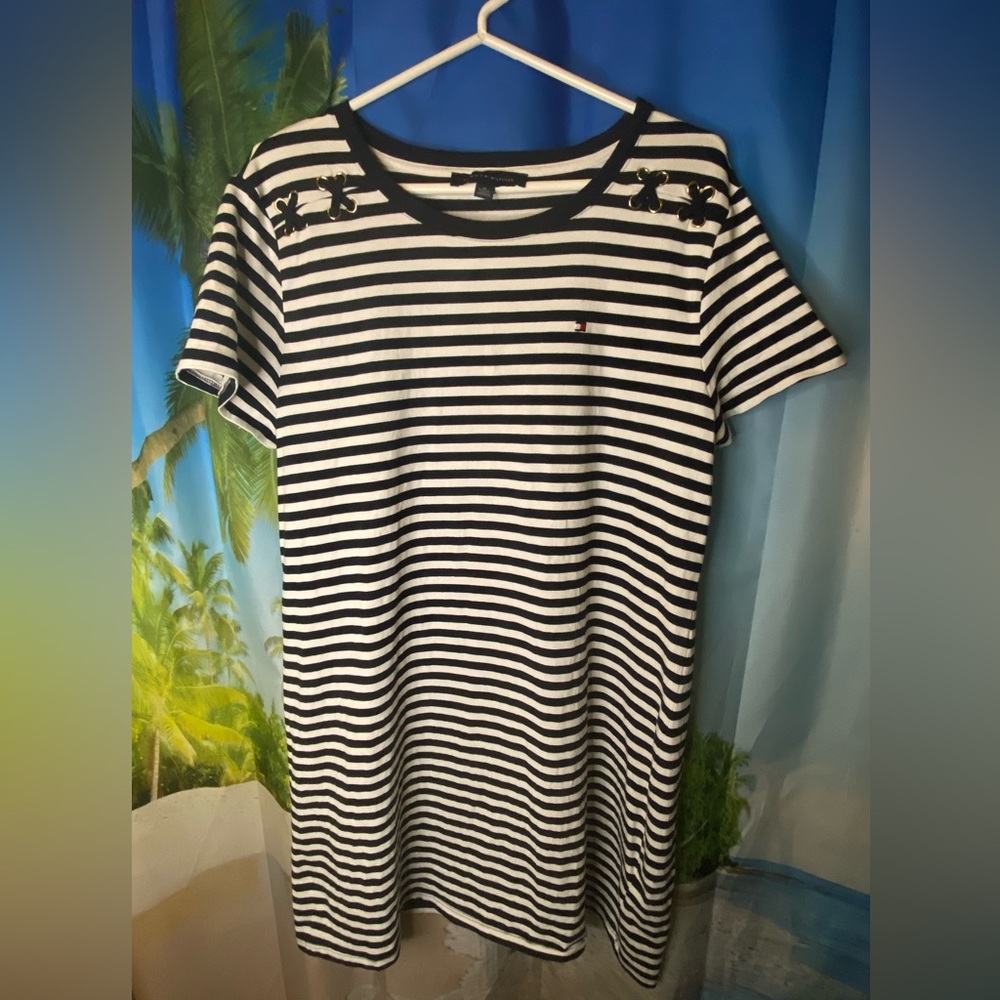NWOT - Tommy Hilfiger - Women’s XL Black and White Striped Dress